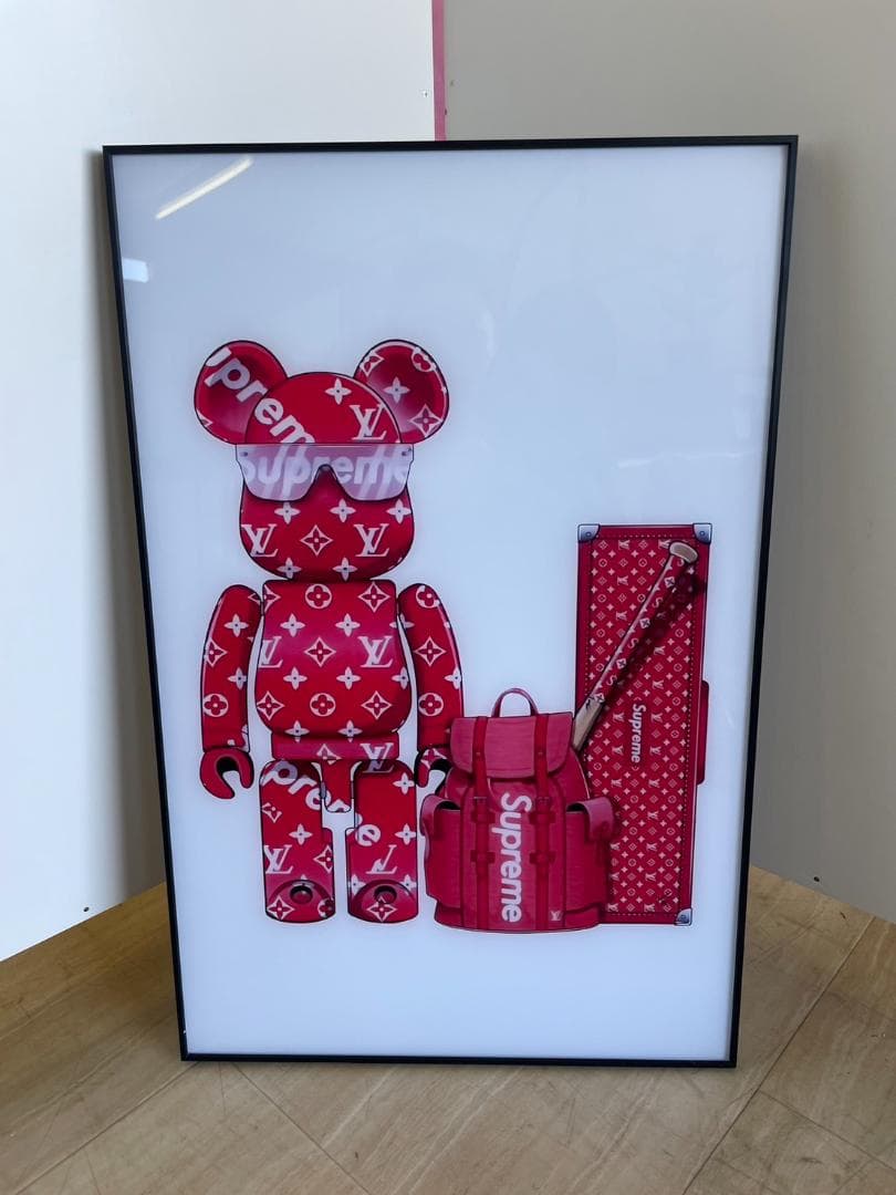 ベアブリック シュプ ガラスアート グラフィック 絵画 アート パネル