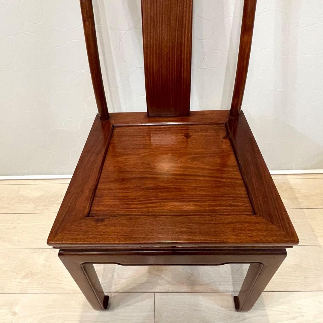 希少・美品】唐木家具 無垢材 チェア 明式デザイン 高級椅子 馬蹄脚 花梨