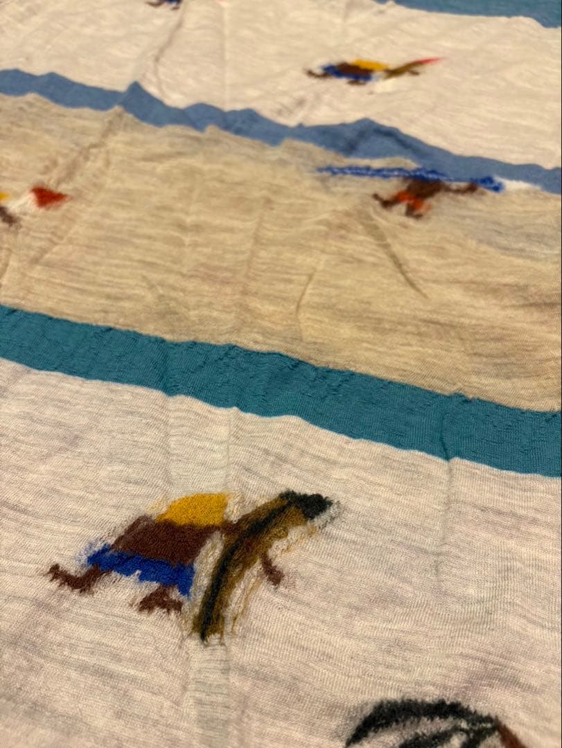 KAPITAL 縮絨ウール サーフ柄ストール