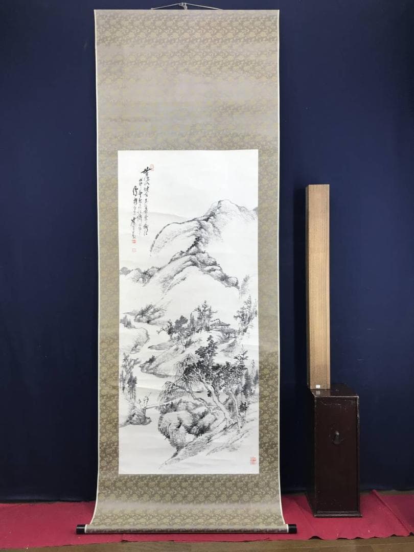 真作】児玉果亭/皆渓訪友画賛/山水図/掛軸☆宝船☆AD-591 - メルカリ