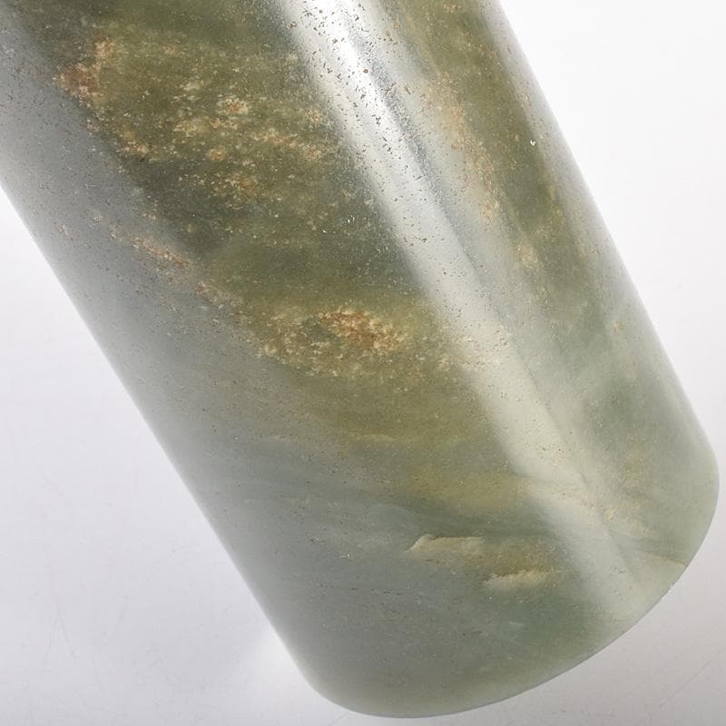 中国 玉石彫刻 蓮刻 玉器 筆筒 二点まとめて C R7634