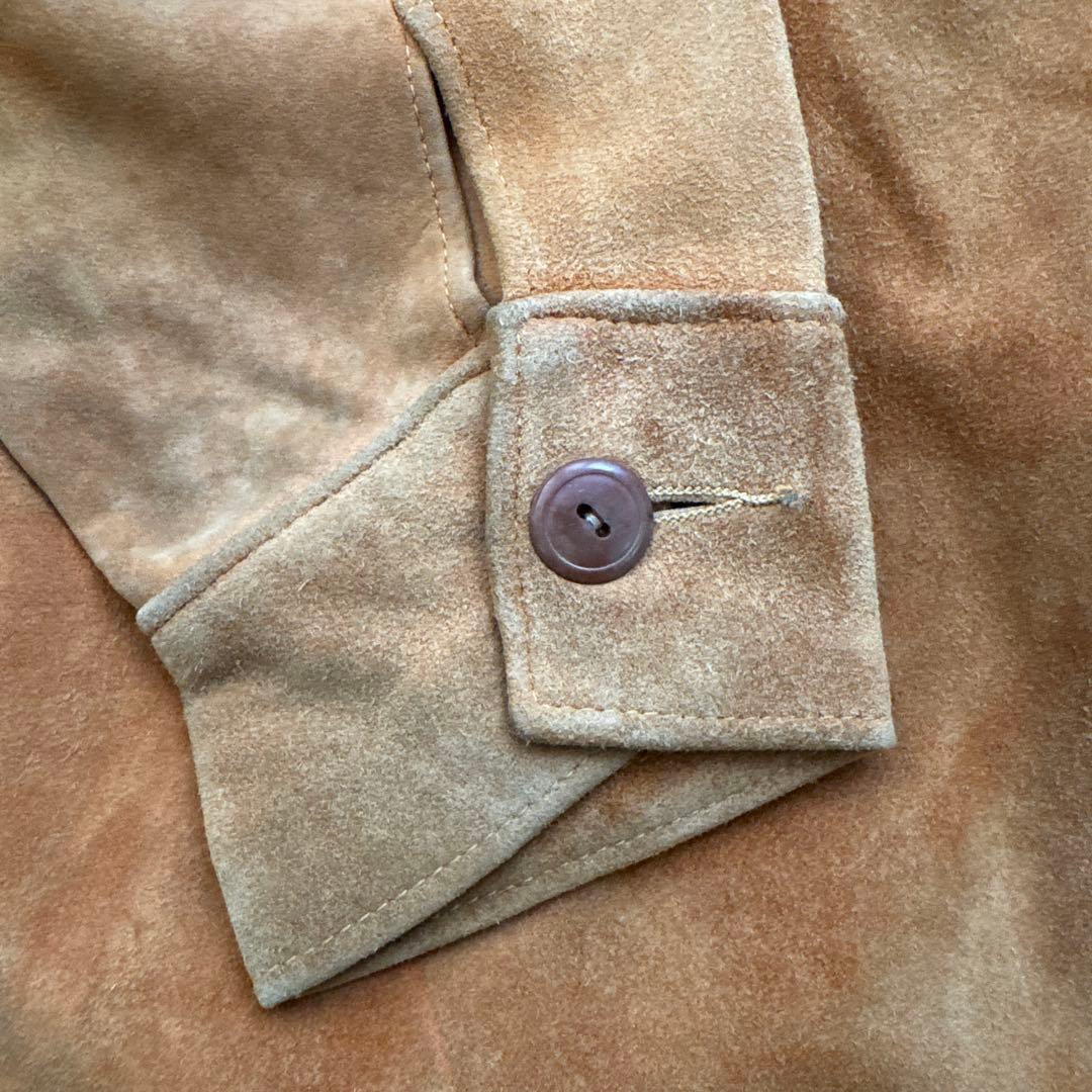 40s ヴィンテージ レザーシャツ スウェード ベージュ ベークライト