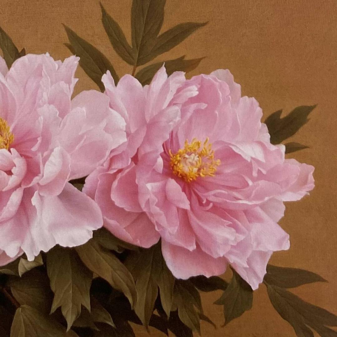 森本草介、【牡丹】、希少な額装用画集画、新品高級額 額装付、状態良好