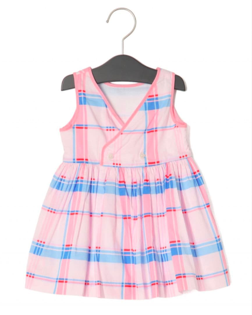 新品未使用 jacadi チェック柄ノースリーブワンピース 24M