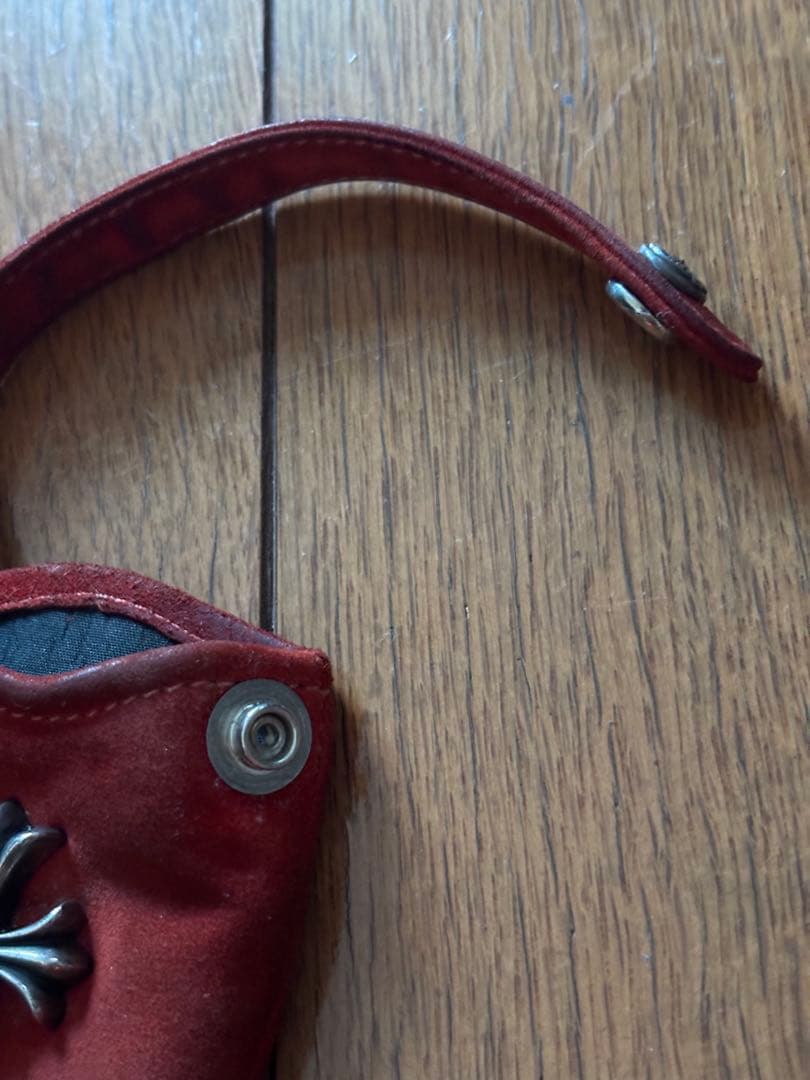 Chrome Hearts 赤　携帯ケース　スウェード