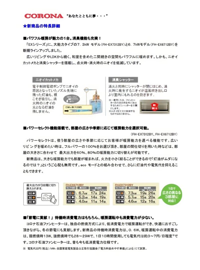 は*め様 コロナ　石油ファンヒーターFH-EX7312BY