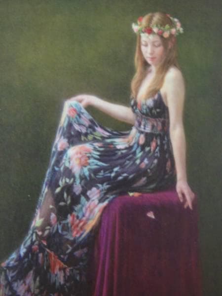 福井　欧夏、魅惑の泉、希少画集画、高級新品額・額装付