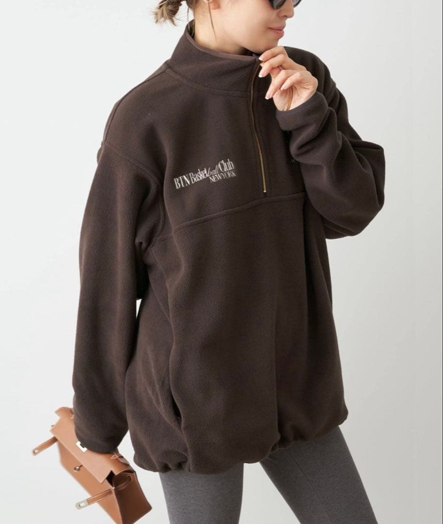 ドゥーズィエムクラス☆BTN Half Zipブラウン フリース美品 - メルカリ