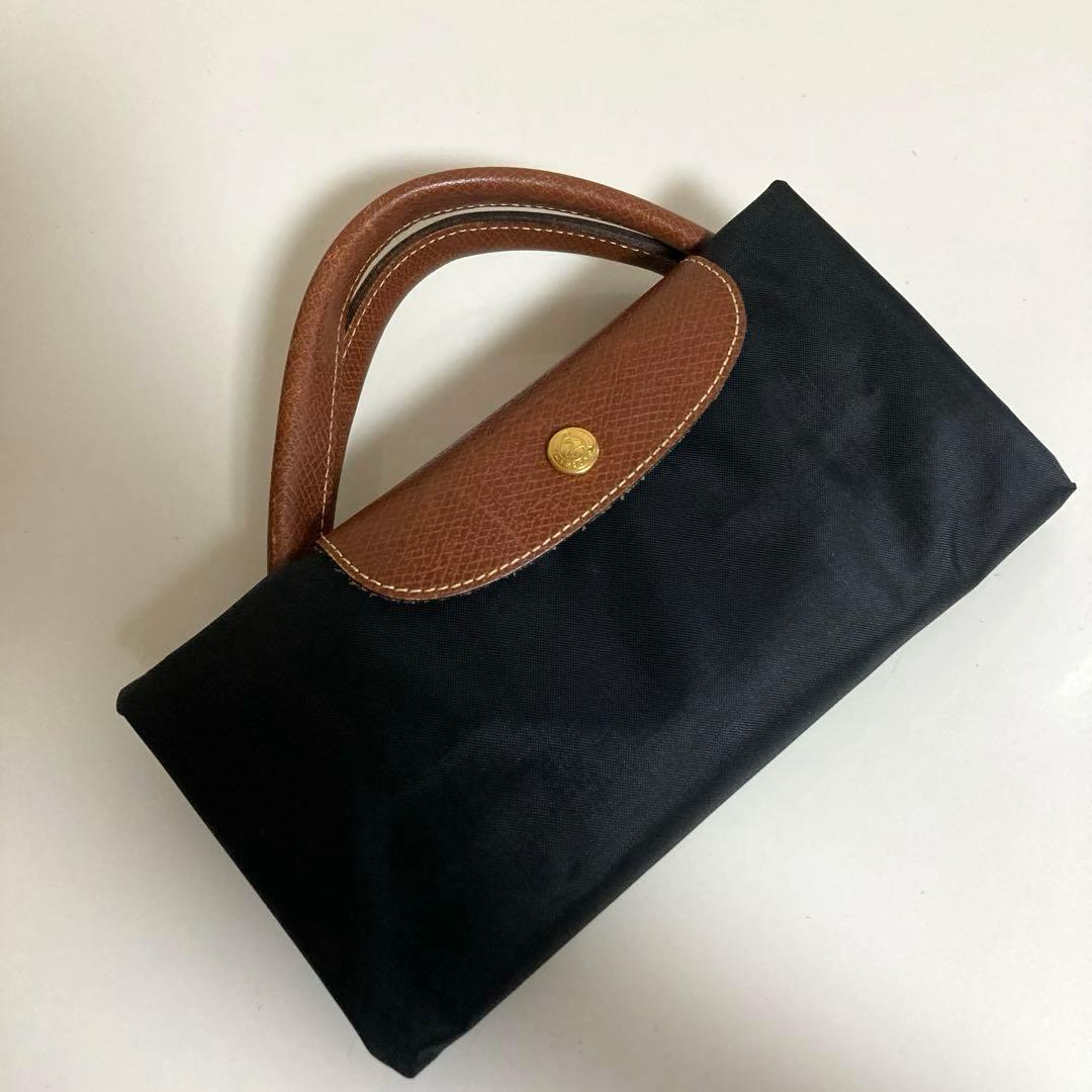 《極美品》ロンシャン　ルプリアージュ　バッグ 折り畳みトラベルバッグ　ボストン黒