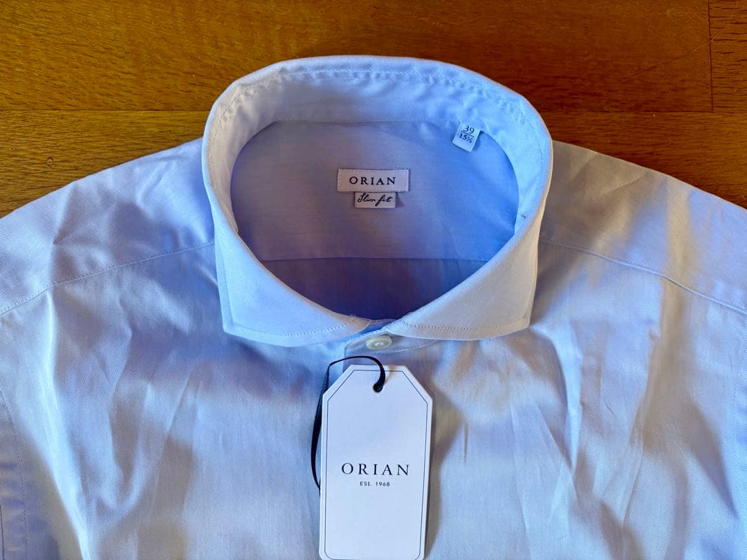 新品】ORIAN オリアン ドレスシャツ ブロード ライトブルー 39