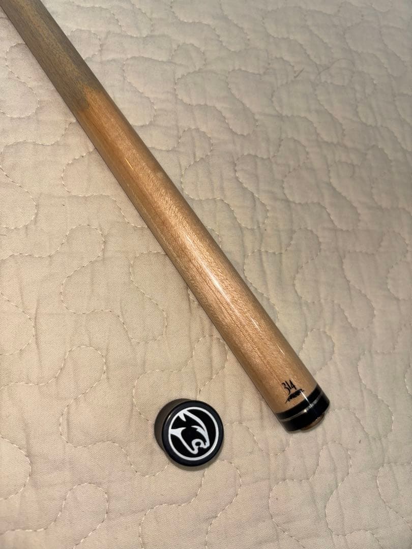 【ジョイントキャップ付】　predator 314シャフト　ユニロック Predator 314-3 Pool Cue Shaft | Uni-Loc Black Collar With Silver