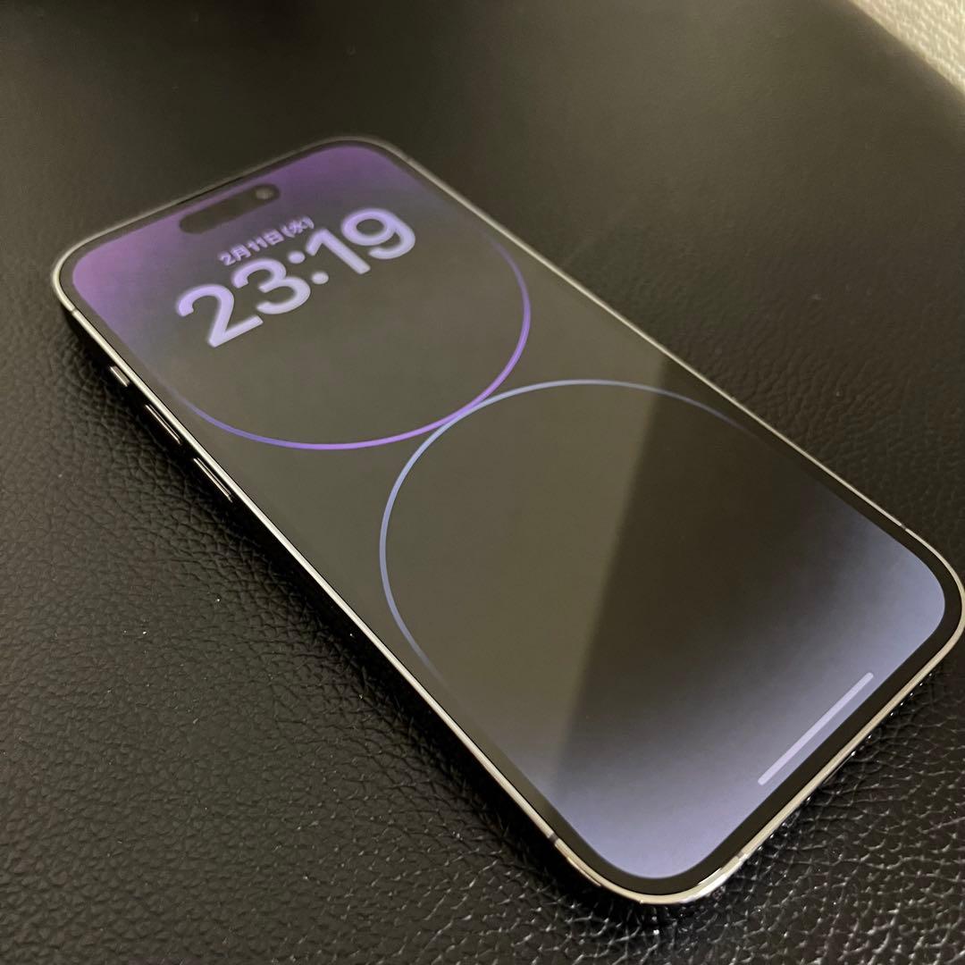 iPhone 14 Pro 256GB ディープパープル 背面割れ 動作良好