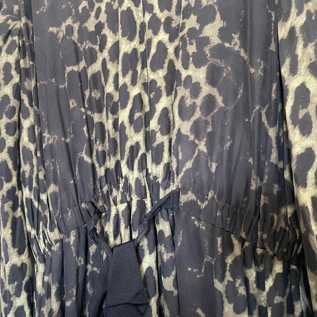 ダーマコレクション レオパード シルク100％ ロングワンピース M