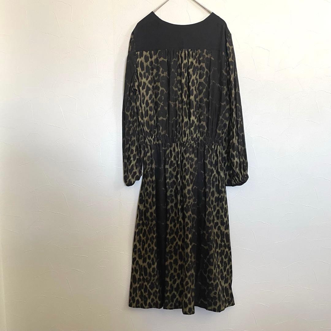 ダーマコレクション レオパード シルク100％ ロングワンピース M