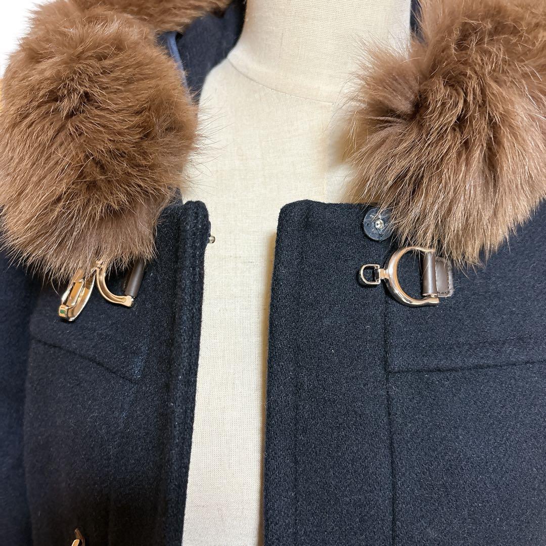 美品 ジャスグリッティー ビット金具 牛革 ダッフルコート フォックス