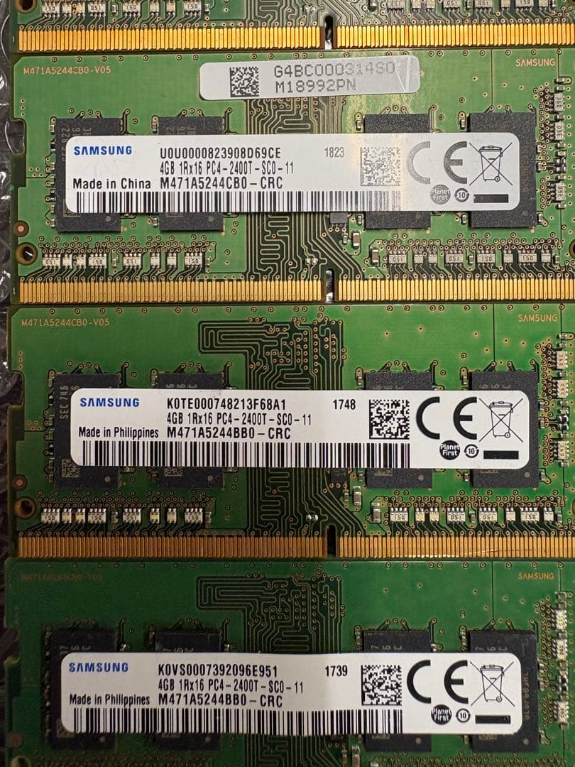 samsung ノート用メモリ DDR4-2400T 4GB 10本セット