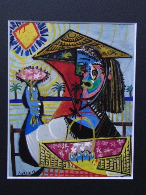 パブロ・ピカソ、【酒壺と骸骨】、希少画集画、新品高級額・額装付