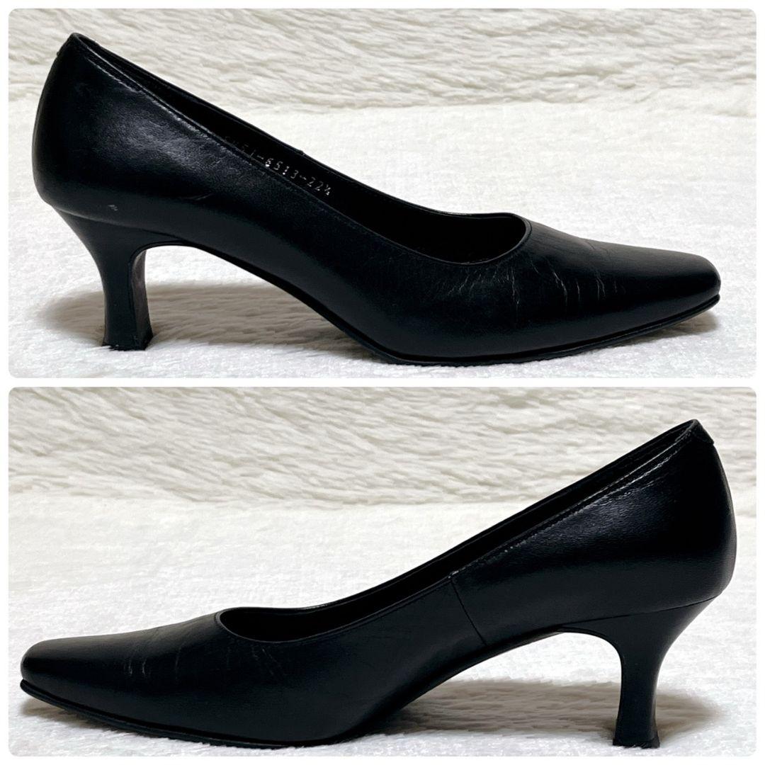 【極美品】REGAL リーガル パンプス 黒 スクエアトゥ 22.5cm 日本製
