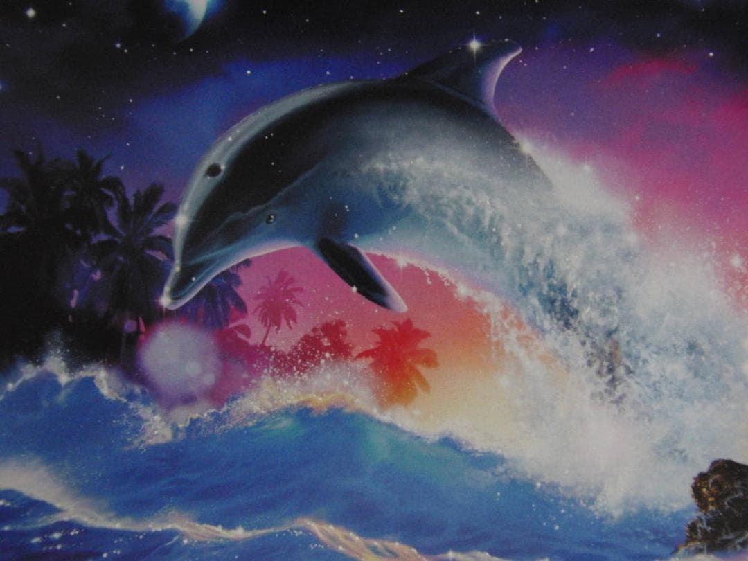 クリスチャン・ラッセン、【ナイトフォール】、希少な額装用画集より