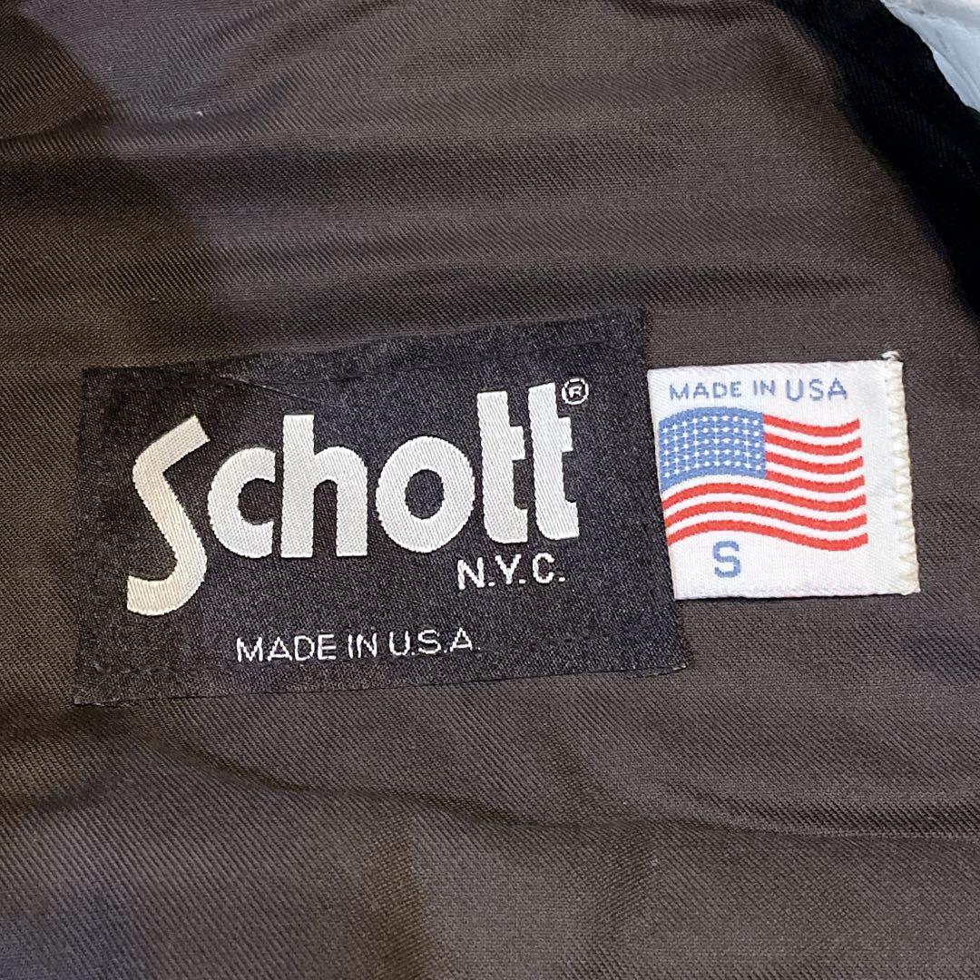 希少✨Schott レザーベスト コンチョ ホワイト USA製 Sサイズ 90s