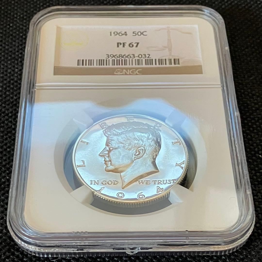 アメリカ 1964 ケネディ プルーフ ハーフダラー 銀貨 NGC PF67 - メルカリ