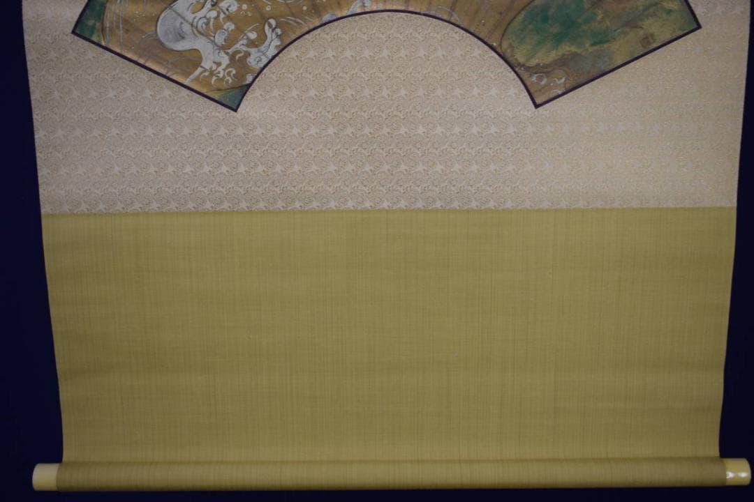 真作/松本一洋/扇面/山水松波図/金箔/布袋屋掛軸HI-347 - メルカリ