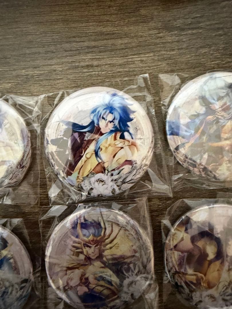 聖闘士星矢黄金聖闘士 12枚缶バッジ 58mm 12宮 13枚セット 双子座2つ