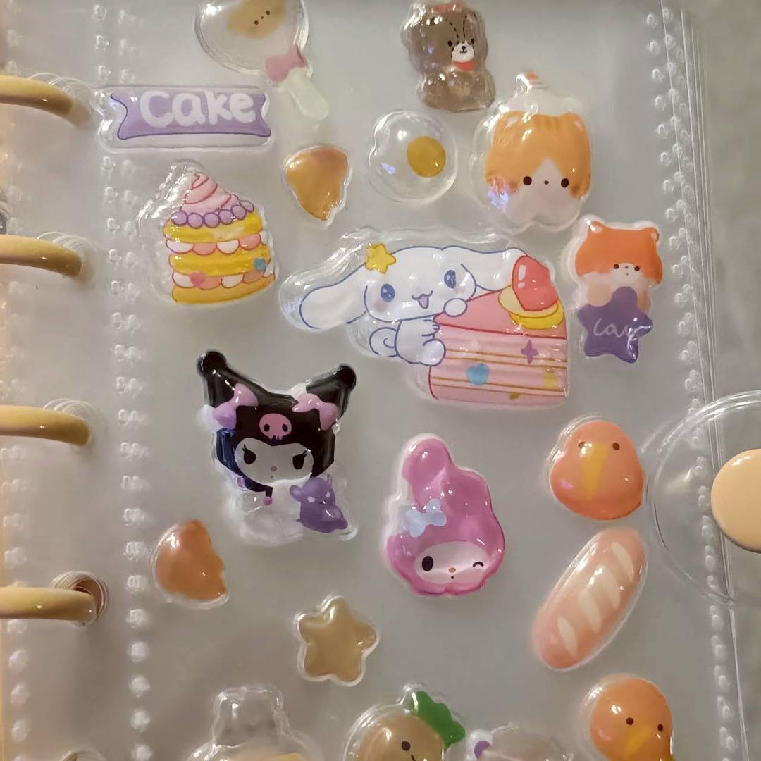 シール帳 A7 サンリオ おまけ リフィル10枚 ぷっくりシール付き 透明