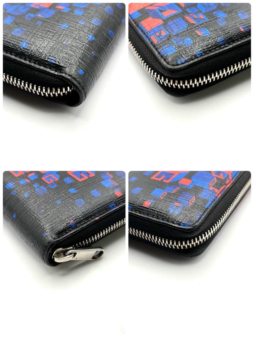 希少 グッチ 長財布 3Dアートプリント ラウンドファスナーレザー