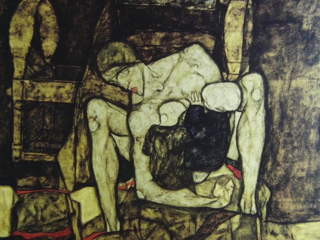 エゴン・シーレ、【盲目の母】、希少な画集画、状態良好 - メルカリ