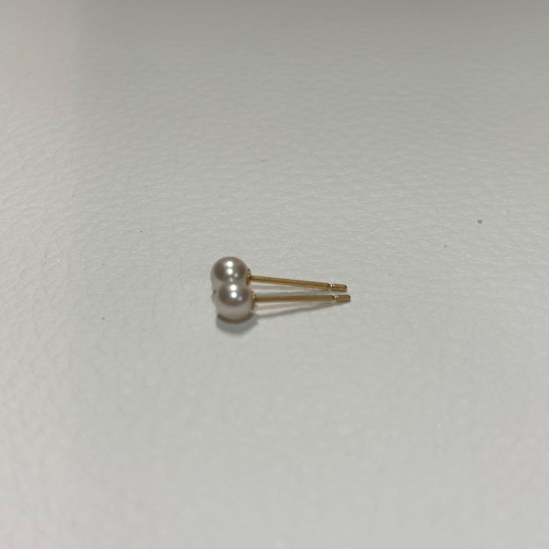 502 パールピアス　あこや真珠　3.9mm K18YG
