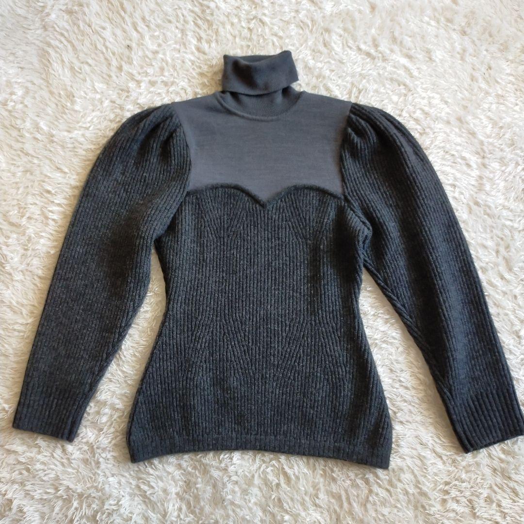 FETICO フェティコ パフスリーブニット タートルネック ブラック FETICO（フェティコ） ニット セーター 「FETICO/フェティコ」別注