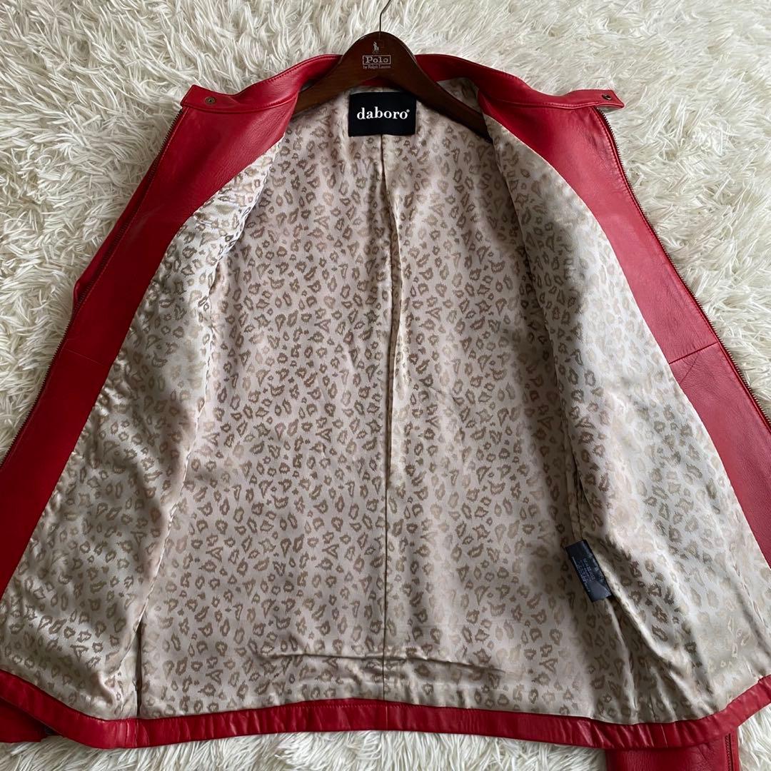未使用級✨】daboro シングルライダース レザージャケット 羊革 赤 XL