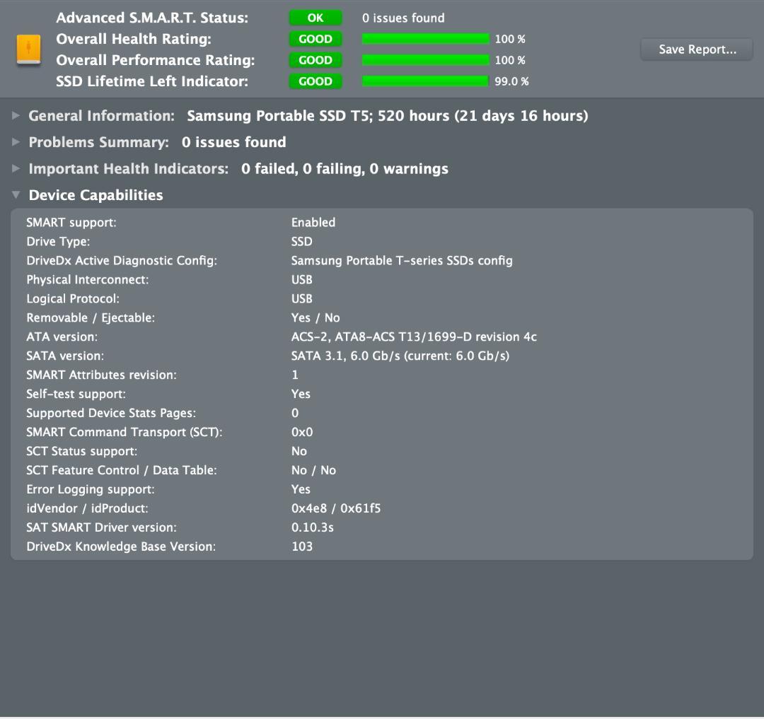 Samsung ポータブルSSD T5 1TB 元箱有 健康診断済み
