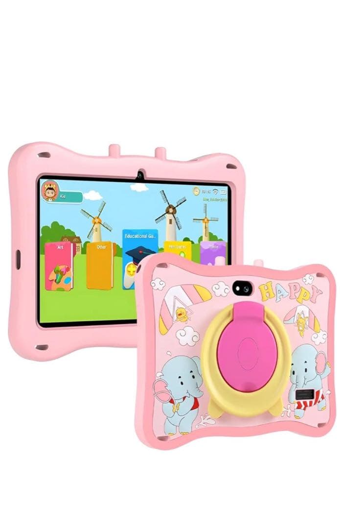 入園卒園プレゼント　子供向けタブレット 16GB + 64GB ピンクのケース