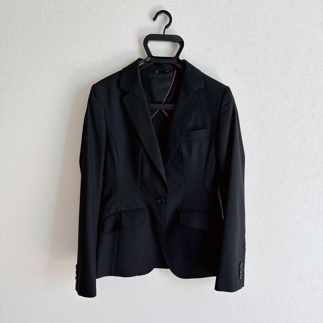 破格❤️美品❤️レディーススーツ❤️HILTON❤️ブラックストライプ❤️7号❤️パンツ