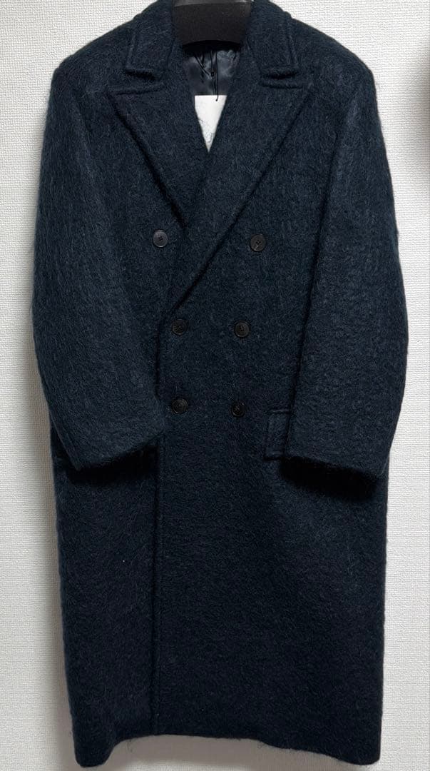 新品未使用 PUBLIC TOKYO モヘア シャギー オーバーコート ネイビー