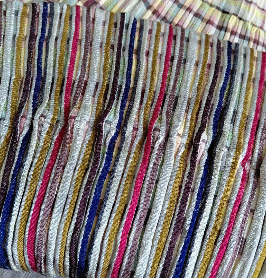 PJC 大西和子 織り素材のチェック柄プリーツスカート　　ホームクリーニング済