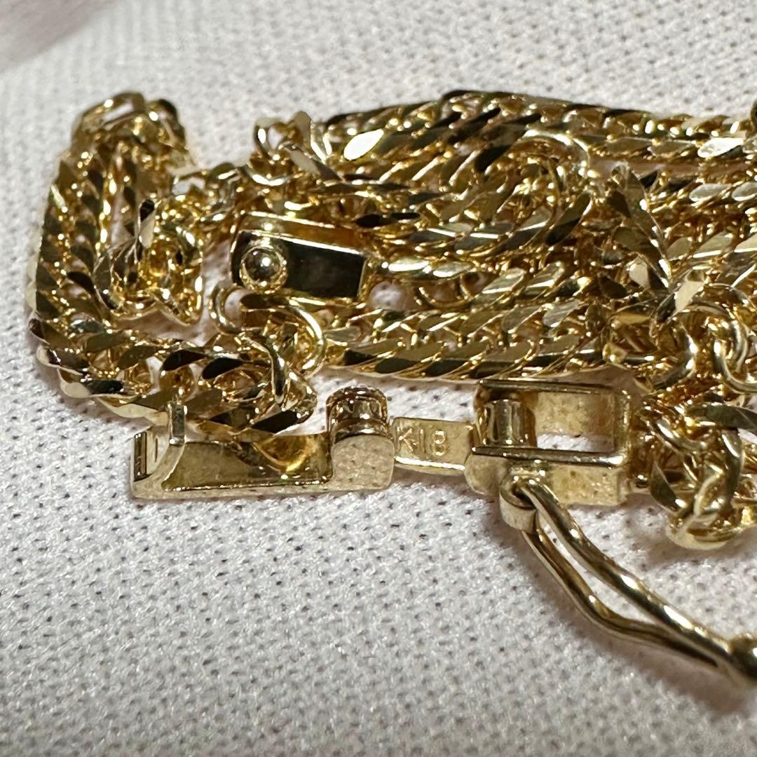 美品 K18 キヘイ 喜平 ブレスレット 6面 ダブル 5.0g 18金 750