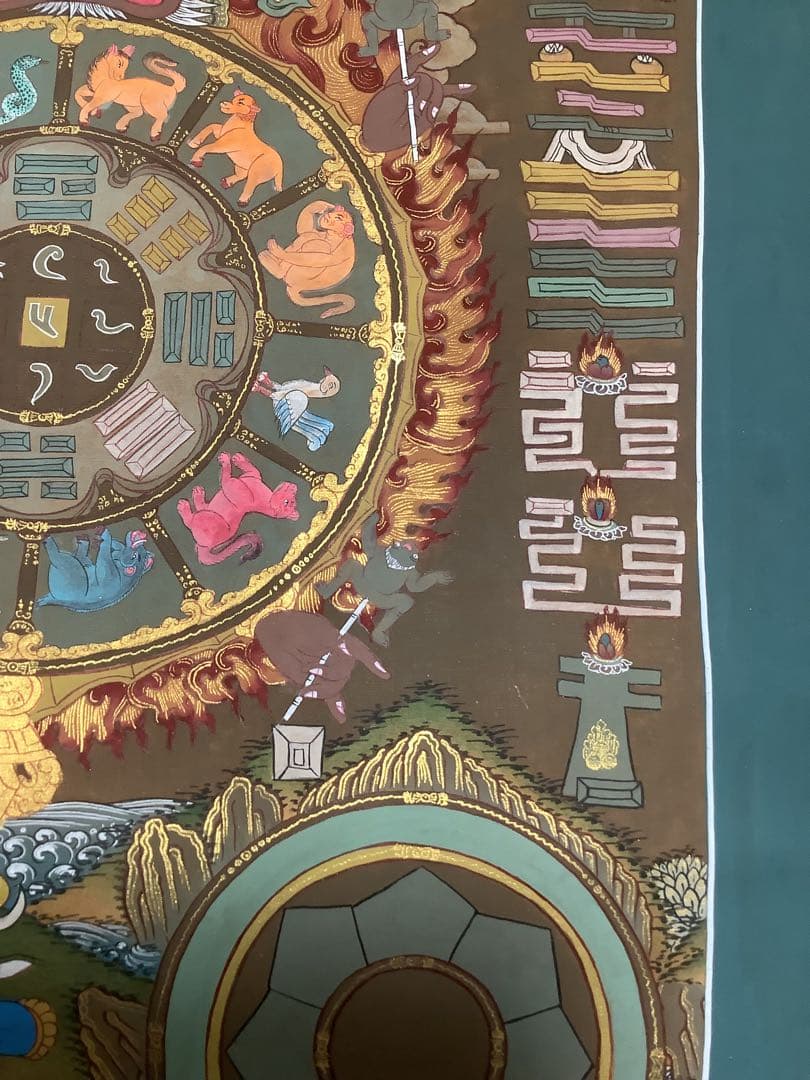 《 チベット密教　新品　送料込み 》 チベタンカレンダー　タンカ　曼荼羅　手描き