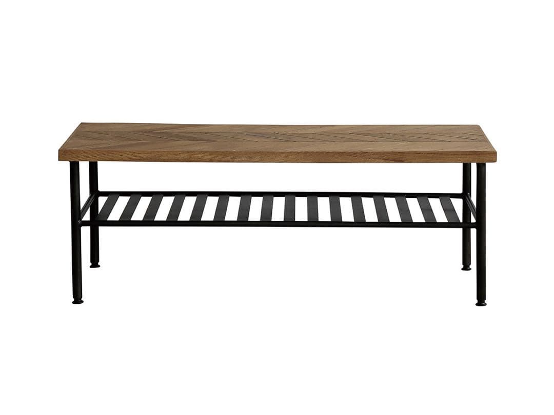 クラッシュゲート】ギネス センターテーブル 90cm ヘリンボーン天板