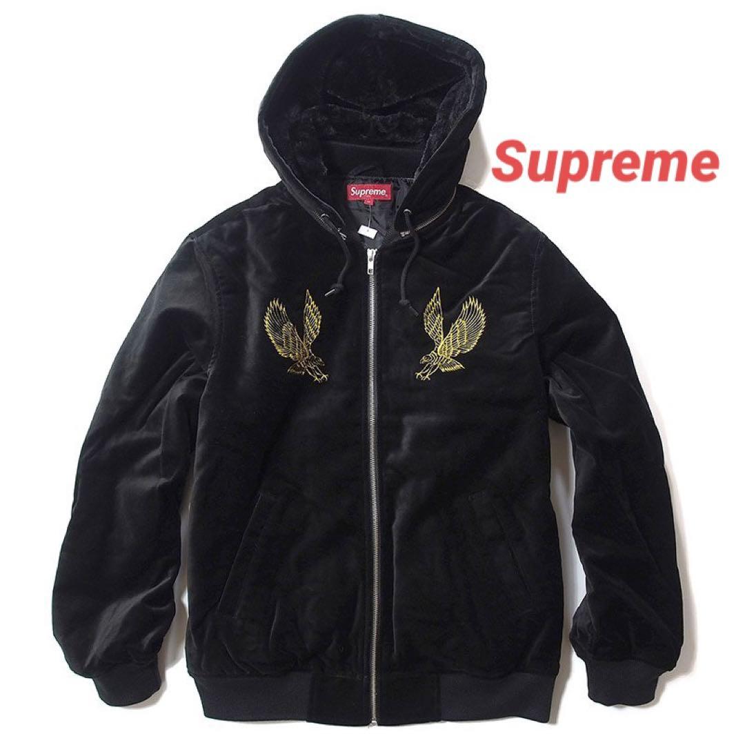 supreme ベルベット ボンバージャケット パーカー シュプリーム - メルカリ