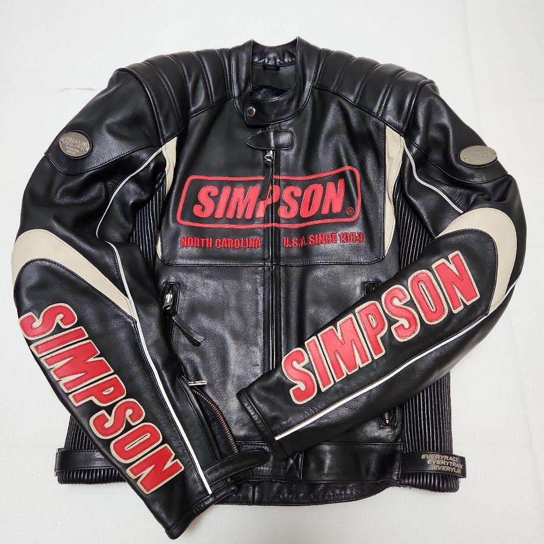L シンプソン 革ジャン レザー ジャケット ライダース 本革 牛革