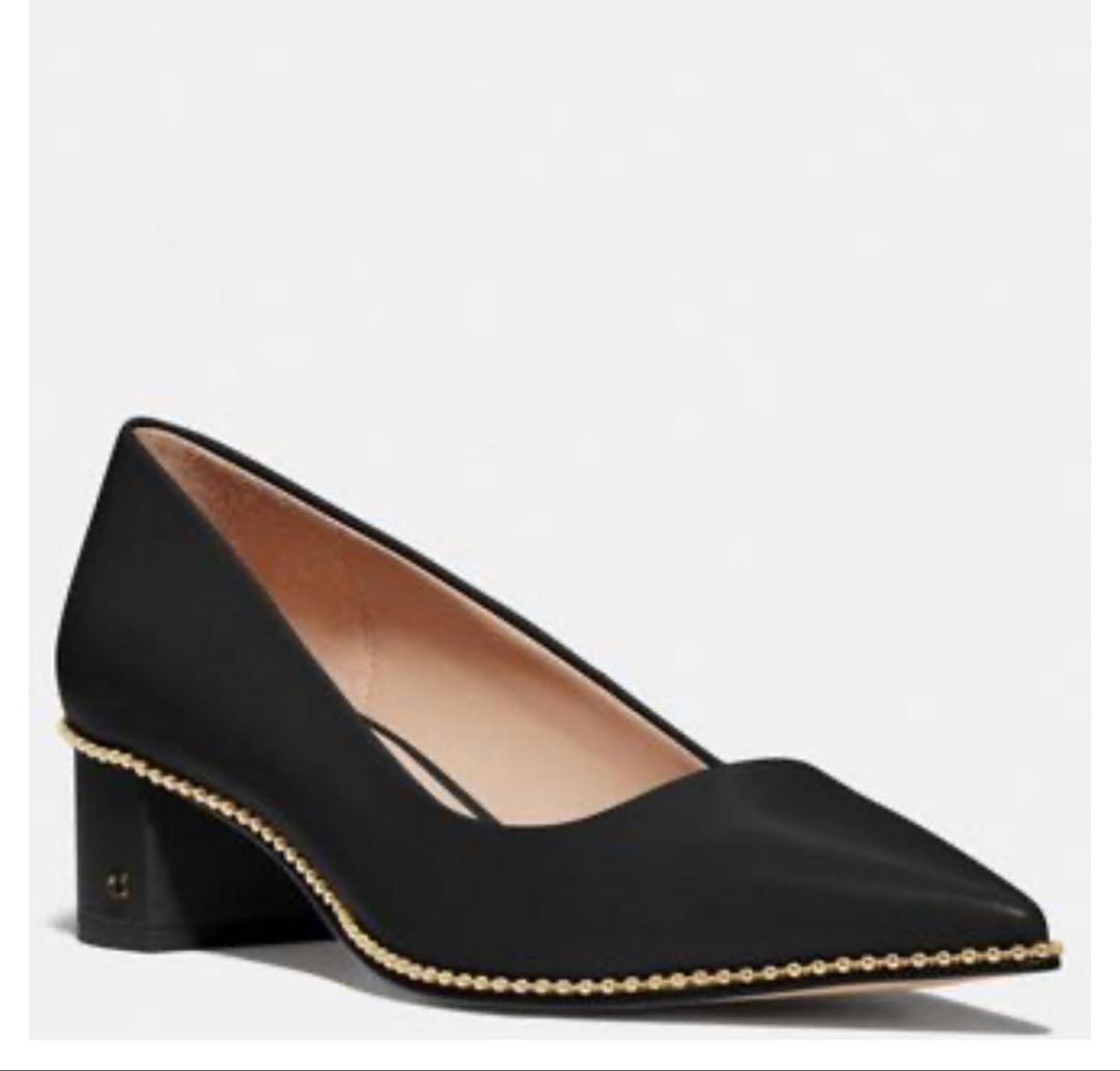 USED】COACHコーチWilla pump スタッズアクセント 24.0