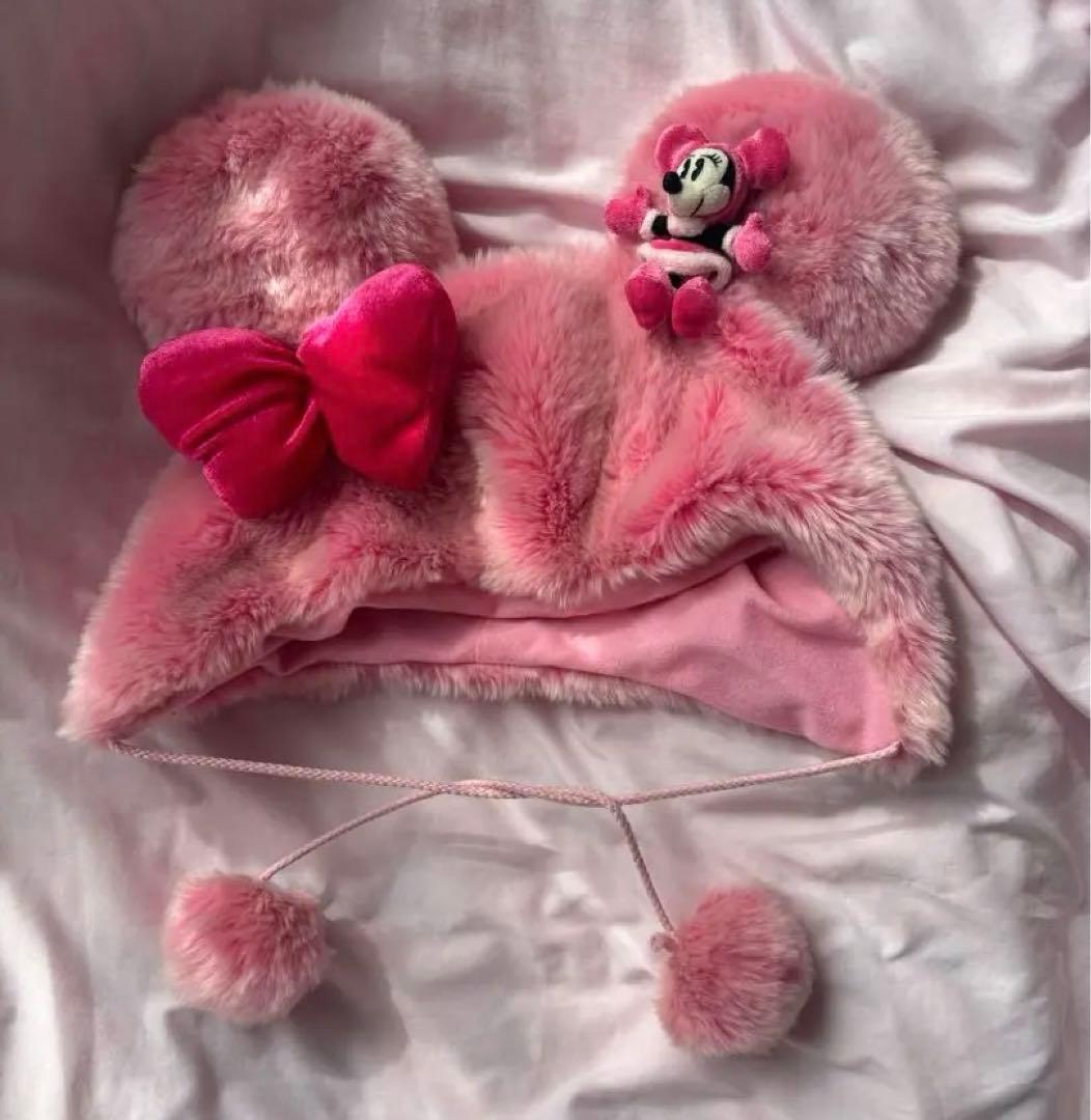 ミニー ファンキャップ 帽子 ミニーちゃん ピンク レア ビビットピンク