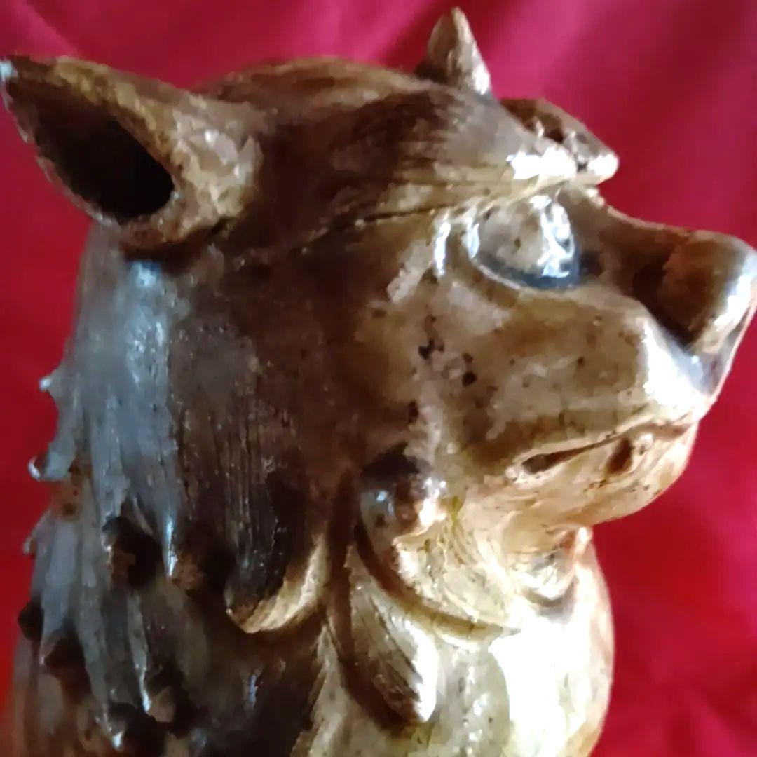 骨董品　古美術　獅子　狛犬　シーサー　置物　家康？作　水野家康