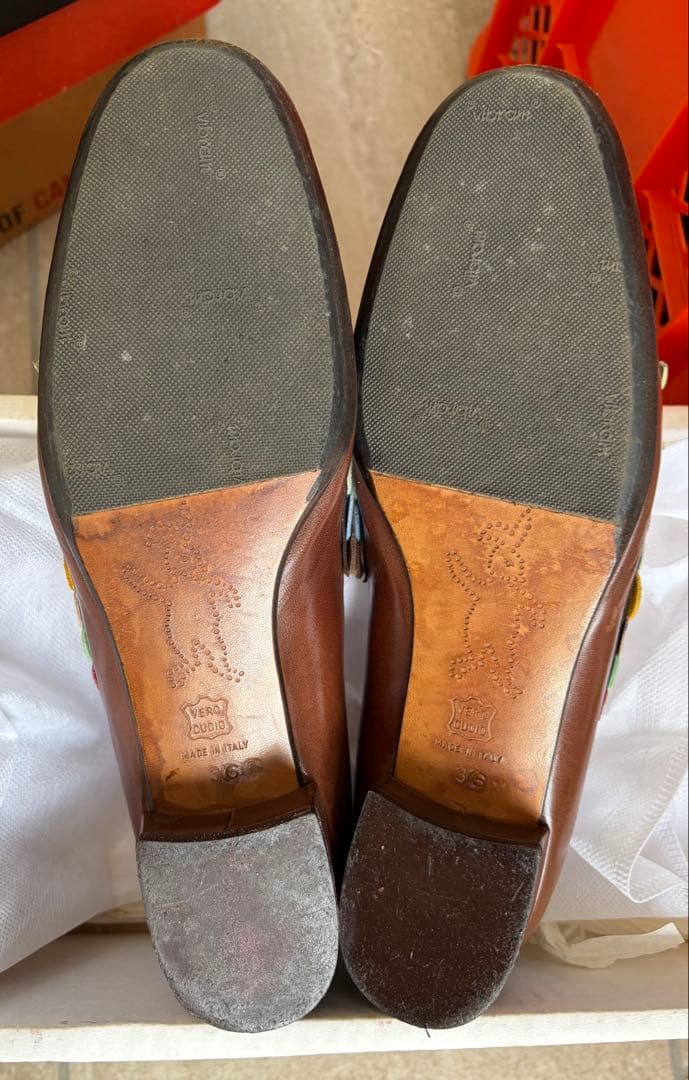 MARNI マルニ パンプス 立体花モチーフ　革靴　36.5 23.5cm 茶