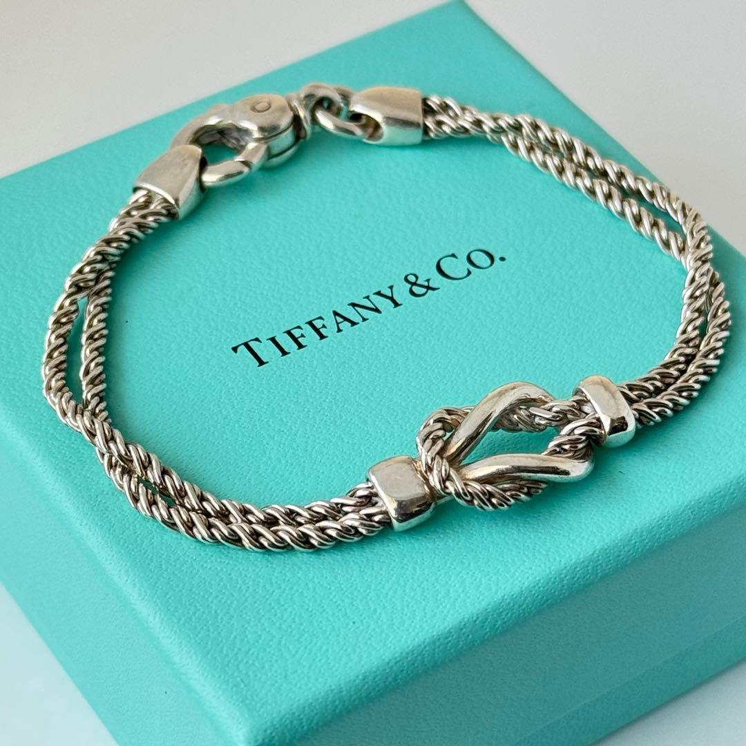 希少 極美品】ティファニー センターノット ダブルロープ ブレスレット