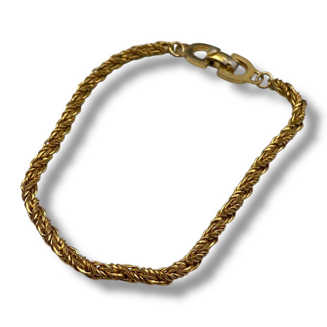 極美品 Dior クリスチャンディオール チェーンブレスレット ツイスト