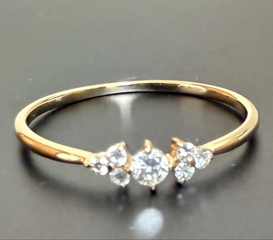 ローレル7粒リング13号 シエナロゼ k10 ダイヤモンド - メルカリ